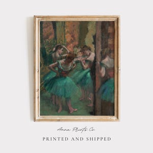 MAILED Giclée Print | Edgar Degas Dancers, Pink and Green Vintage Painting Reproduction | Ballerinas Artwork | Antique Impressionist Decor