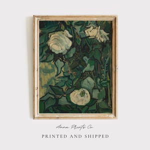 MAILED Giclée Print | Vincent Van Gogh Roses and Beetle Painting | Famous Artwork Reproduction | Antique Impressionist Fine Art Print image 1