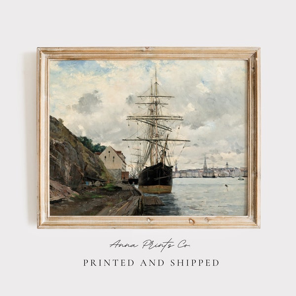 MAILED Giclée Print | Victorian Ship Painting Reproduction | Antique Nautical Artwork | Vintage Boat Fine Art Print | Beach House Decor