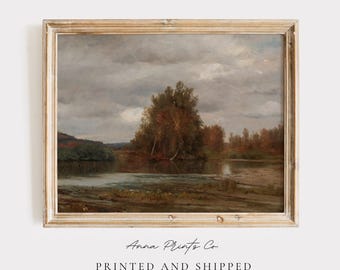 MAILED Giclée Print | Antique Moody Fall Landscape Painting | Country Farmhouse Fine Art Print | Autumn Wall Decor | Victorian Artwork