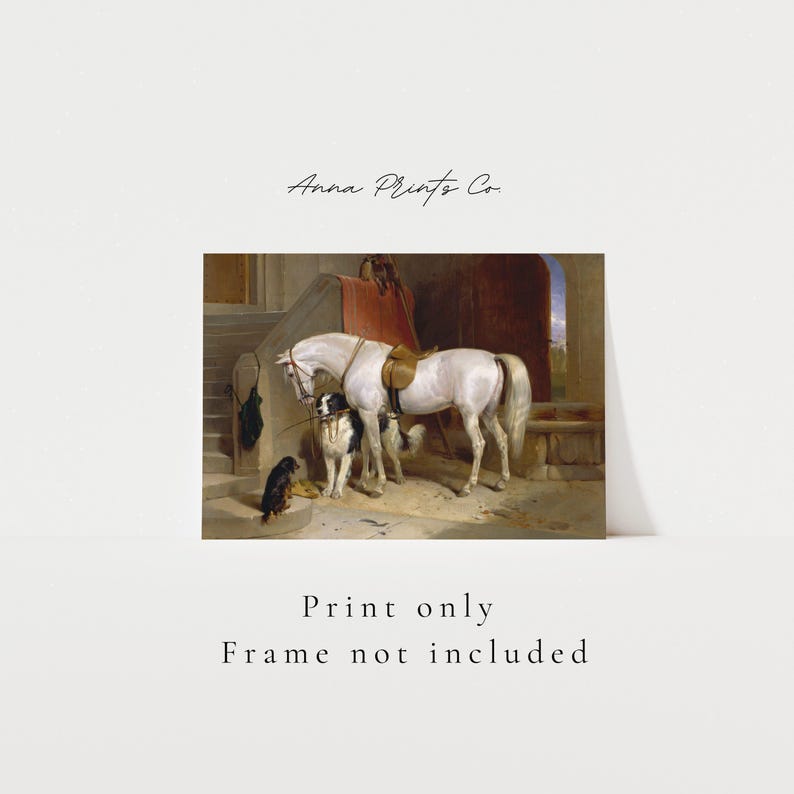 MAILED Giclée Print | Victorian Horse and Dog Painting | Vintage Animal ...