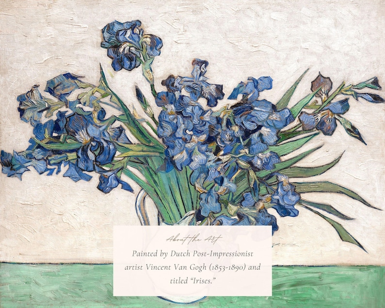 MAILED Giclée Print | Vincent Van Gogh Irises Painting | Vintage Impressionist Artwork | Antique Flower Wall Art | Cottage Farmhouse Decor image 4