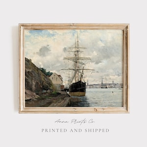 MAILED Giclée Print | Victorian Ship Painting Reproduction | Antique Nautical Artwork | Vintage Boat Fine Art Print | Beach House Decor