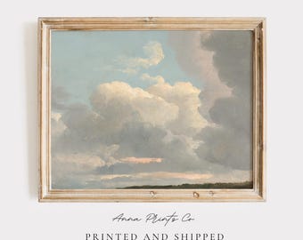 MAILED Giclée Print | Antique Cloud Study Painting Reproduction | Late 18th Century Artwork | Light Academia Decor | Country Landscape