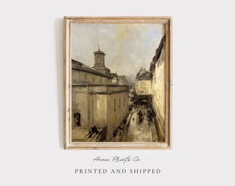 MAILED Giclée Print | Vintage Paris Street Painting | Antique European Cityscape Artwork | Victorian Wall Art | Academia Aesthetic Decor