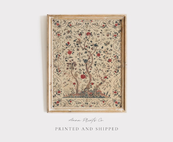 MAILED Giclée Print | Indian Palampore Textile Design Print | Antique Tapestry Artwork | Vintage Fine Art Print | South Asian Islamic Art