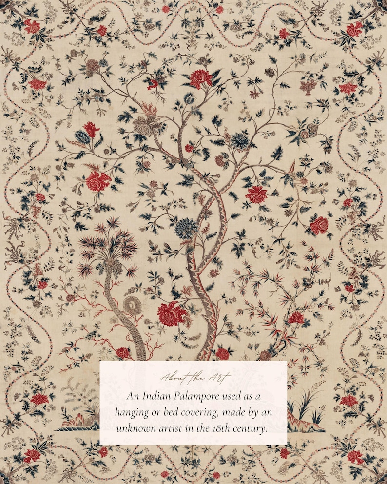 MAILED Giclée Print | Indian Palampore Textile Design Print | Antique Tapestry Artwork | Vintage Fine Art Print | South Asian Islamic Art zdjęcie 4