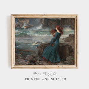 MAILED Giclée Print | Miranda from The Tempest Shakespeare Painting | John William Waterhouse Artwork | Classical Pre-Raphaelite Art