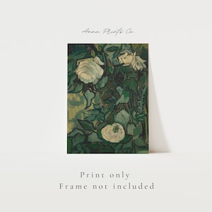 MAILED Giclée Print | Vincent Van Gogh Roses and Beetle Painting | Famous Artwork Reproduction | Antique Impressionist Fine Art Print image 2