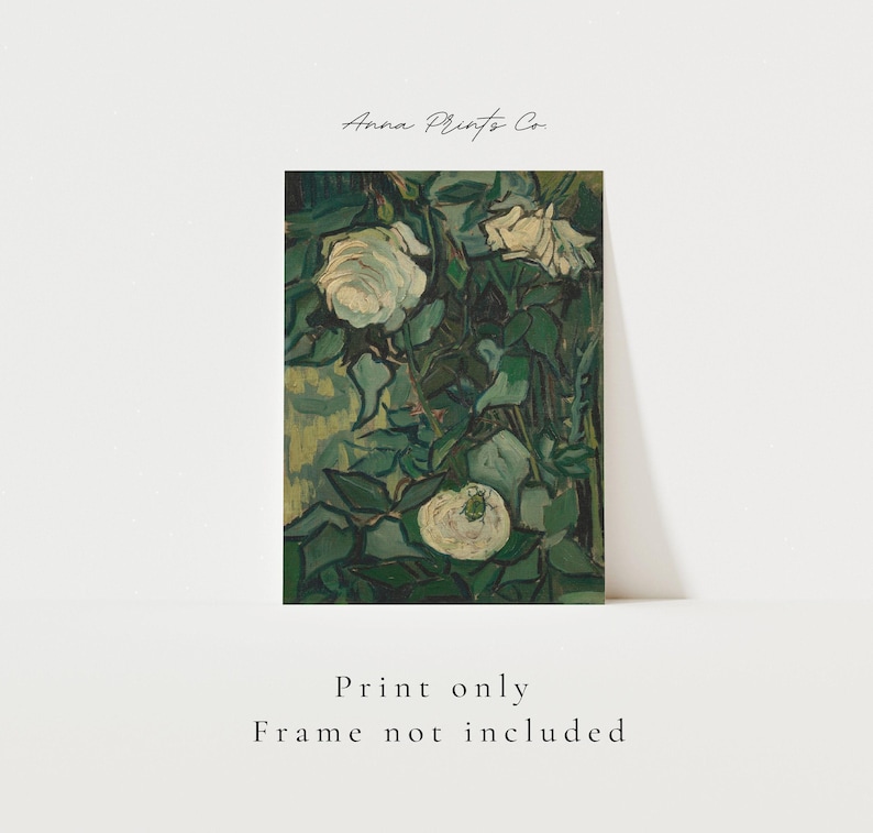 MAILED Giclée Print | Vincent Van Gogh Roses and Beetle Painting | Famous Artwork Reproduction | Antique Impressionist Fine Art Print image 2