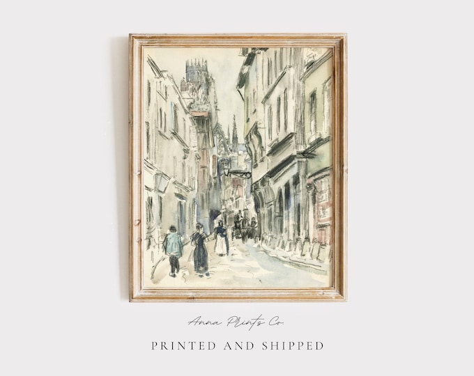 MAILED Giclée Print | Antique Paris Street Watercolor Sketch Painting Reproduction | Camille Pissarro Artwork | Impressionist Fine Art Decor