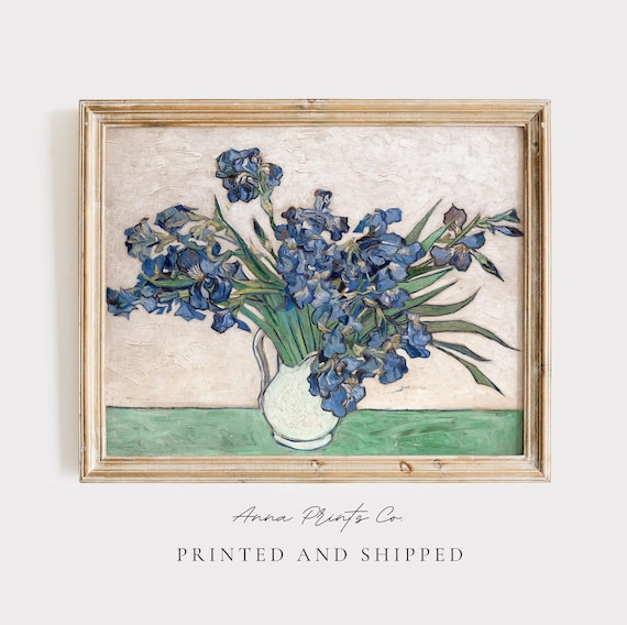MAILED Giclée Print | Vincent Van Gogh Irises Painting | Vintage Impressionist Artwork | Antique Flower Wall Art | Cottage Farmhouse Decor