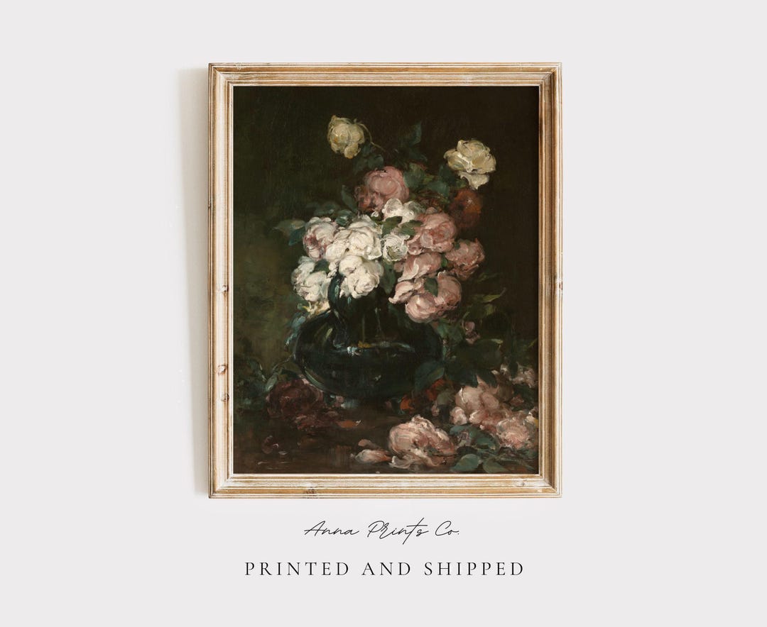 MAILED Giclée Print | Still Life With Roses Vintage Oil Painting ...