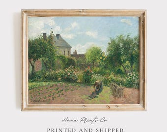 MAILED Giclée Print | The Artist's Garden Camille Pissarro Painting Reproduction | Impressionist Artwork | Vintage Aesthetic | Antique Home