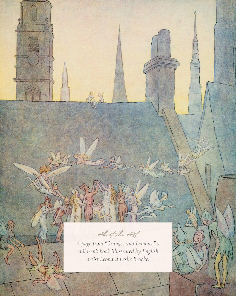 MAILED Giclée Print | Vintage Fairy Children's Storybook Illustration Reproduction | Antique Nursery Decor | Vintage Fariycore Fine Artwork image 4