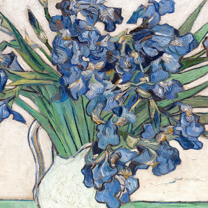 MAILED Giclée Print | Vincent Van Gogh Irises Painting | Vintage Impressionist Artwork | Antique Flower Wall Art | Cottage Farmhouse Decor image 5