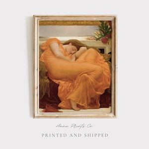 MAILED Giclée Print | Flaming June Frederic Leighton Vintage Reproduction | Antique Woman Portrait Painting | Classical Artwork Fine Art