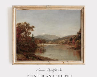 MAILED Giclée Print | Rustic Fall Landscape Painting | Antique Autumn Wall Art | Victorian Fine Artwork | Vintage Aesthetic | Cottage Decor
