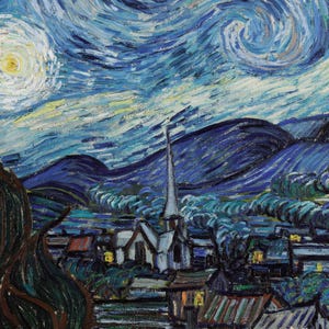 MAILED Giclée Print | Vincent Van Gogh The Starry Night Reproduction Painting | Famous Artwork | Antique Impressionist Decor | Landscape Art immagine 5