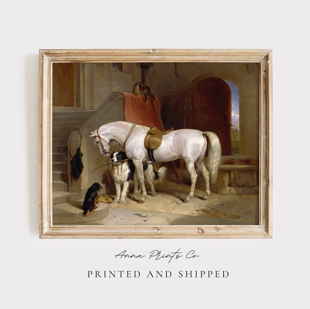 MAILED Giclée Print | Victorian Horse and Dog Painting | Vintage Animal ...