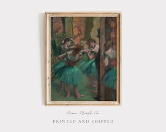 MAILED Giclée Print | Edgar Degas Dancers, Pink and Green Vintage Painting Reproduction | Ballerinas Artwork | Antique Impressionist Decor