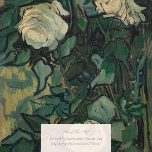 MAILED Giclée Print | Vincent Van Gogh Roses and Beetle Painting | Famous Artwork Reproduction | Antique Impressionist Fine Art Print image 4