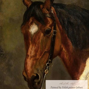 MAILED Giclée Print | Horse's Head Antique Painting | Victorian Artwork | Vintage Equestrian Art | Moody Oil Painting | Cottage Farmhouse image 4