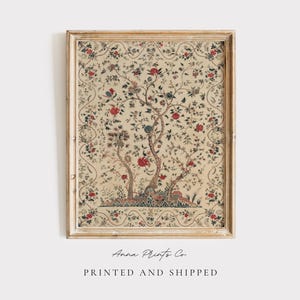 MAILED Giclée Print | Indian Palampore Textile Design Print | Antique Tapestry Artwork | Vintage Fine Art Print | South Asian Islamic Art zdjęcie 1