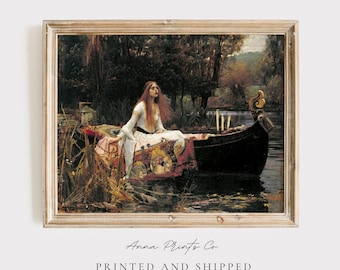 MAILED Giclée Print | The Lady of Shalott by John William Waterhouse Reproduction | Pre-Raphaelite Artwork |1800s Vintage Oil Painting Decor