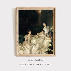 Impresión Giclée ENVIADA / Reproducción de pintura de retrato de John Singer Sargent / Obra de arte vintage de dama / Decoración artística famosa / Impresión de Dark Academia imagen 1