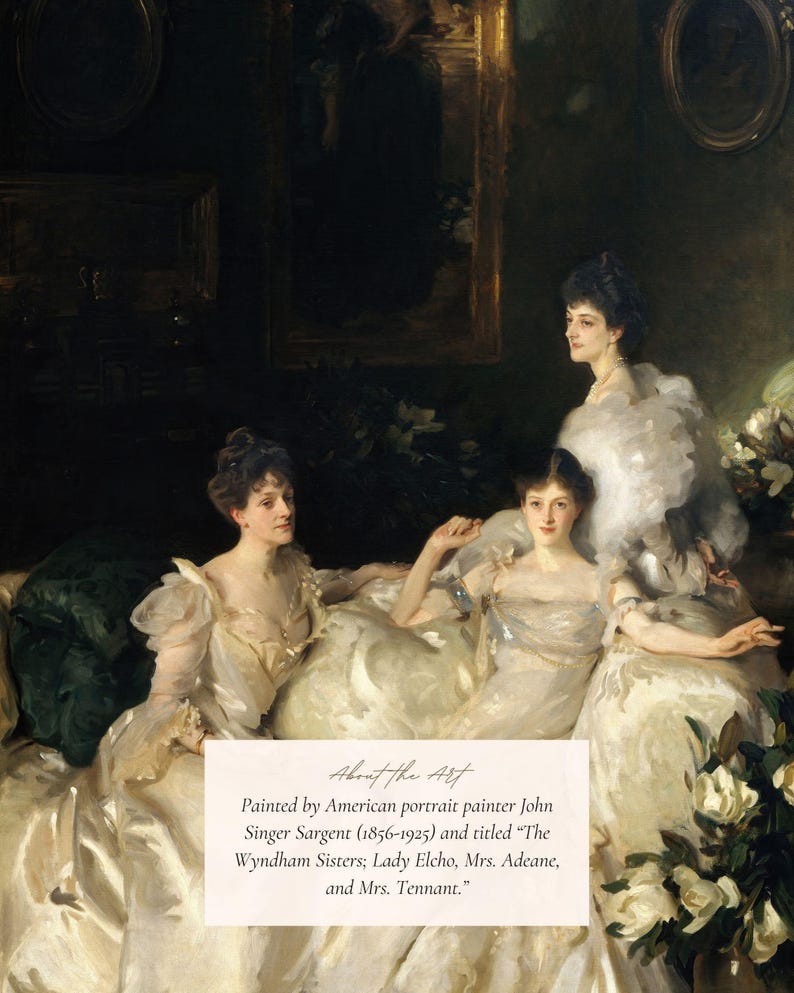Impresión Giclée ENVIADA / Reproducción de pintura de retrato de John Singer Sargent / Obra de arte vintage de dama / Decoración artística famosa / Impresión de Dark Academia imagen 4