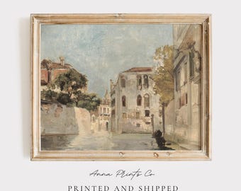 MAILED Giclée Print | Antique Venice Italy Painting | Vintage Cityscape Artwork | Victorian Wall Decor | Cottage Farmhouse Fine Art Print