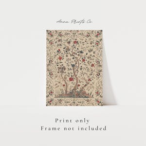 MAILED Giclée Print | Indian Palampore Textile Design Print | Antique Tapestry Artwork | Vintage Fine Art Print | South Asian Islamic Art zdjęcie 2