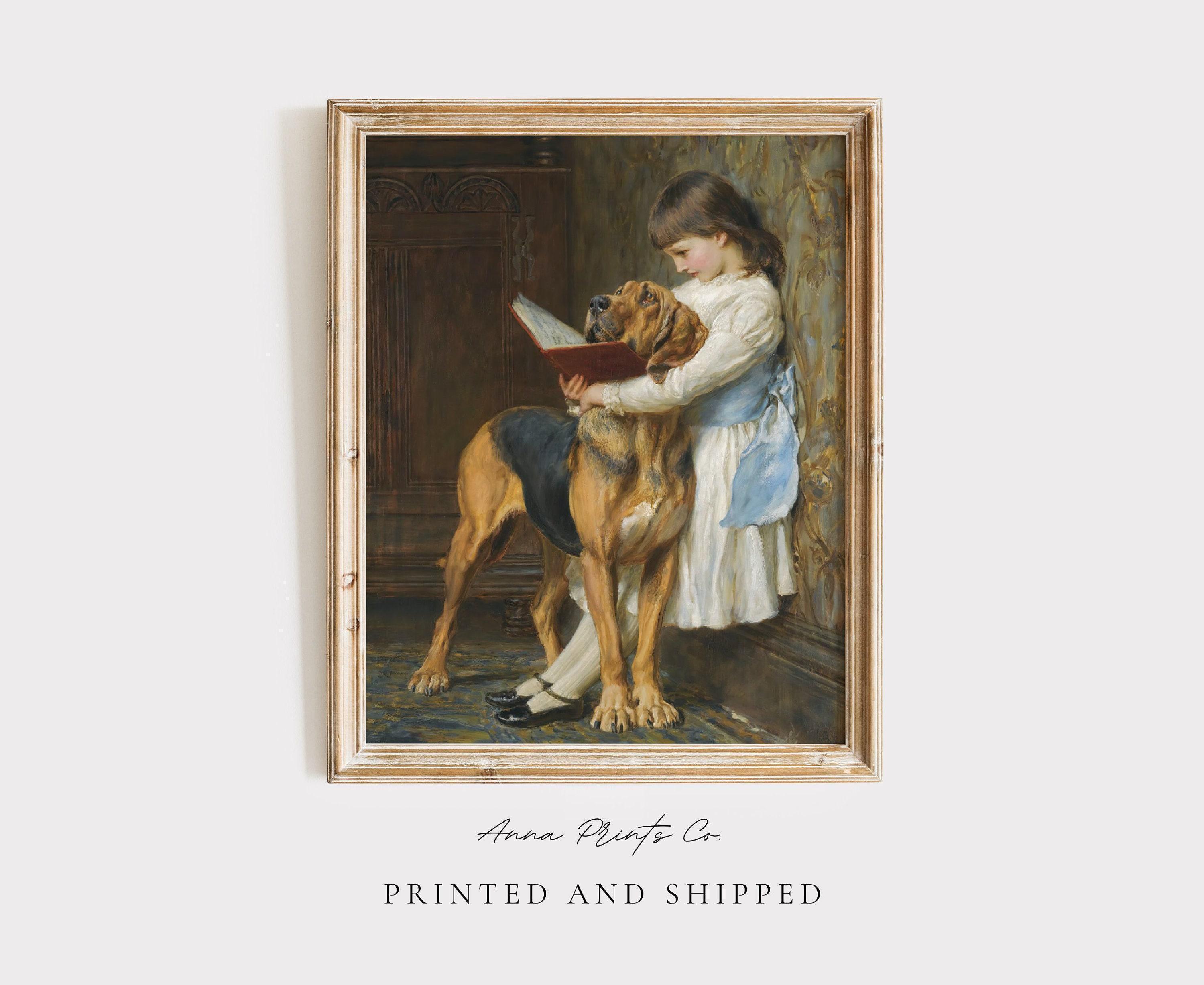 Antique Girl With Dog Picture - Etsy