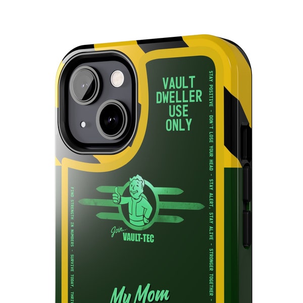 Vault Tec SPECIAL Fallout Green Tough iPhone Case - Fallout Gift, Fallout iPhone Case, Vault-Tec, Green Case, Pit Boy Style, Vault Boy