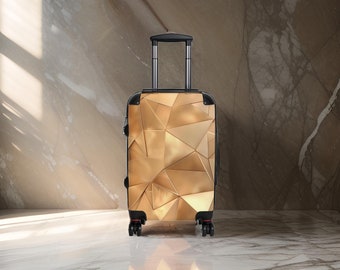 Abstract Gold Suitcase - Golden Luggage, Large Luggage, Suit Case, Custom Suitcase, TSA Approved Lock, Hard Shell Suitcase, Premium Suitcase