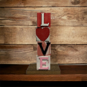 Handmade wooden love stand | Love | Valentines Day | Custom wooden sign | Vintage-inspired love stand | Unique | table centerpiece | Romance