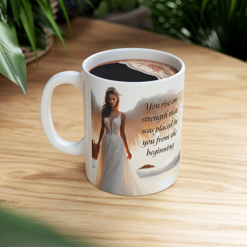 Taza de ángel / Taza de cerámica inspiradora de 325 ml (11 oz) y 444 ml (15 oz) Regalo para el Día de la Madre Ángel de la guarda imagen 9