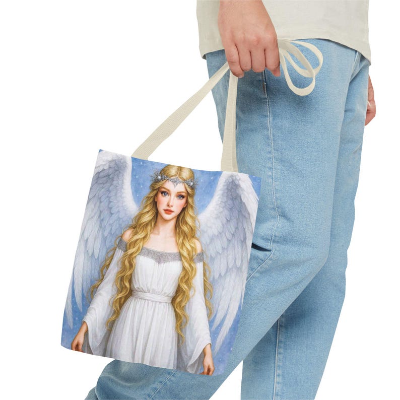 Bolso de mano con diseño de ángel guardián de 13 x 13 cm. imagen 3