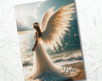 Cuaderno personalizable de oraciones de gratitud y reflexiones espirituales con temática religiosa playera. Regalo ideal para el Día de la Madre.