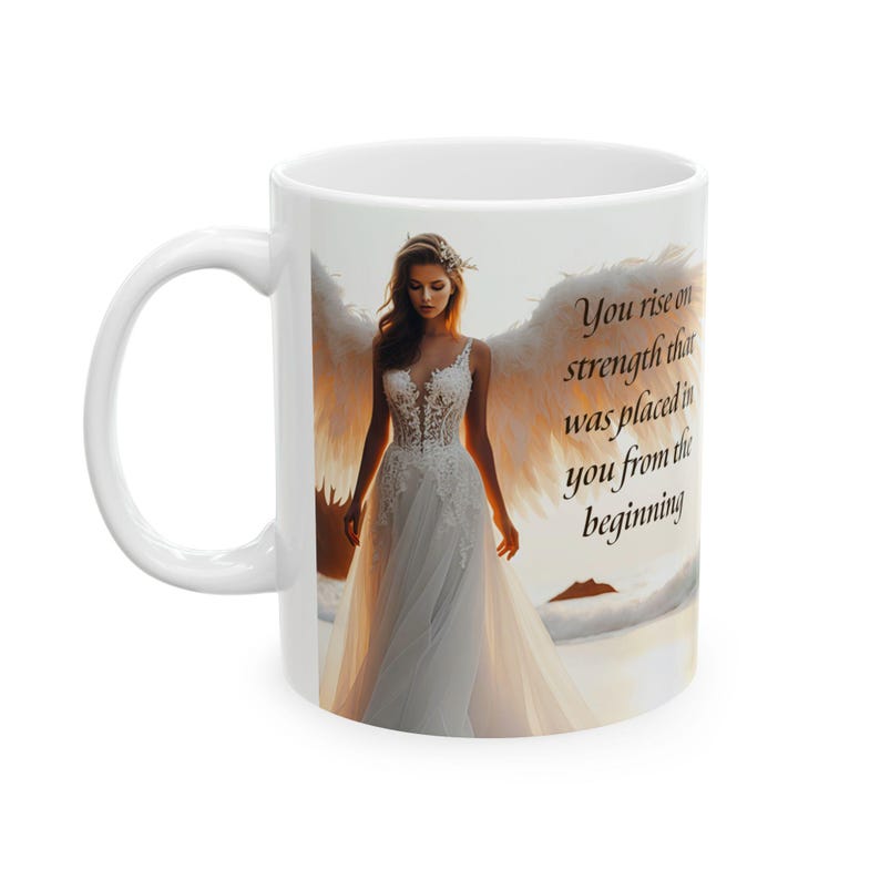 Taza de ángel / Taza de cerámica inspiradora de 325 ml (11 oz) y 444 ml (15 oz) Regalo para el Día de la Madre Ángel de la guarda imagen 8