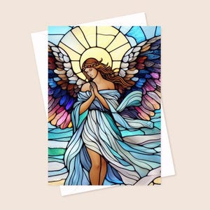 Lot de 10 cartes Angel Cards vierges toutes occasions 5 x 7 pouces Sympathie Deuil Guérison Prières Encouragements Pensée à vous - États-Unis uniquement