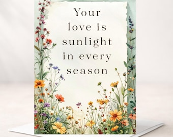 Tarjeta para el Día de la Madre - Personalizable (interior) - Flores silvestres - También para otras ocasiones - 5 x 7