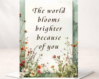 Tarjeta del Día de la Madre - Flores Silvestres - Personalizable (interior) - Tarjeta Botánica para Cualquier Ocasión