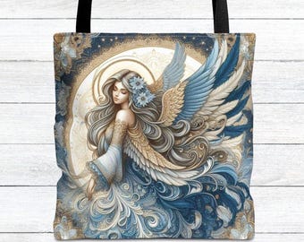Bolso tote Angel Art: Bolso de viaje grande, regalo de ángel, ideal para recados, compras, escuela, cumpleaños de profesores.