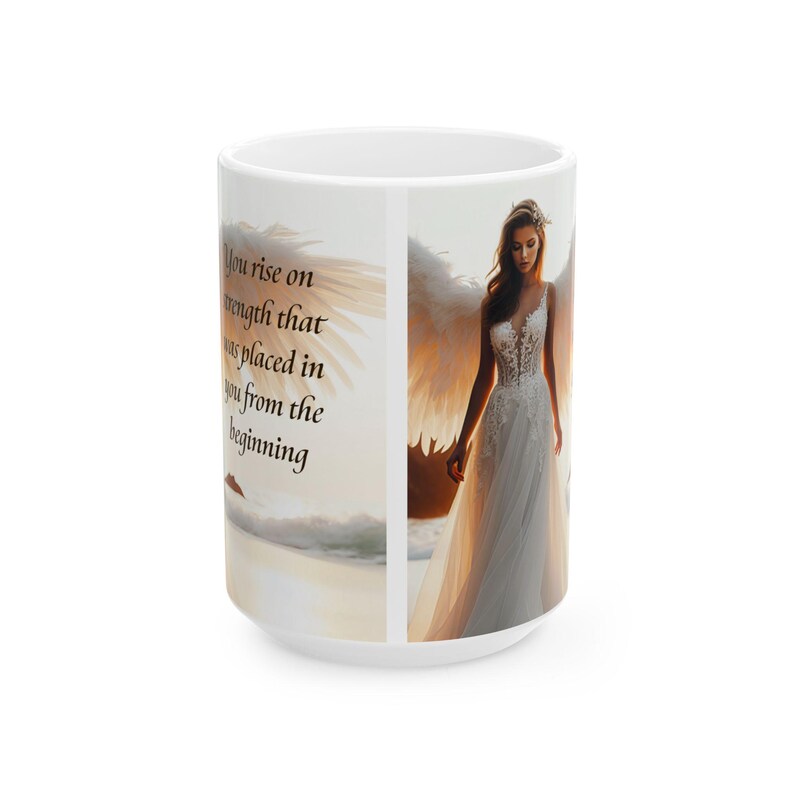 Taza de ángel / Taza de cerámica inspiradora de 325 ml (11 oz) y 444 ml (15 oz) Regalo para el Día de la Madre Ángel de la guarda imagen 5