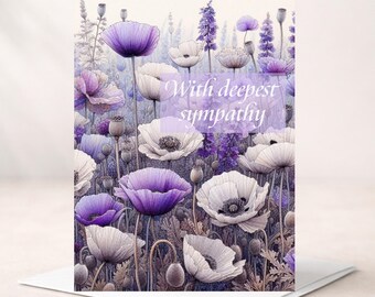 Tarjeta de condolencias - Personalizable (interior) - Arreglo floral - Condolencias sinceras