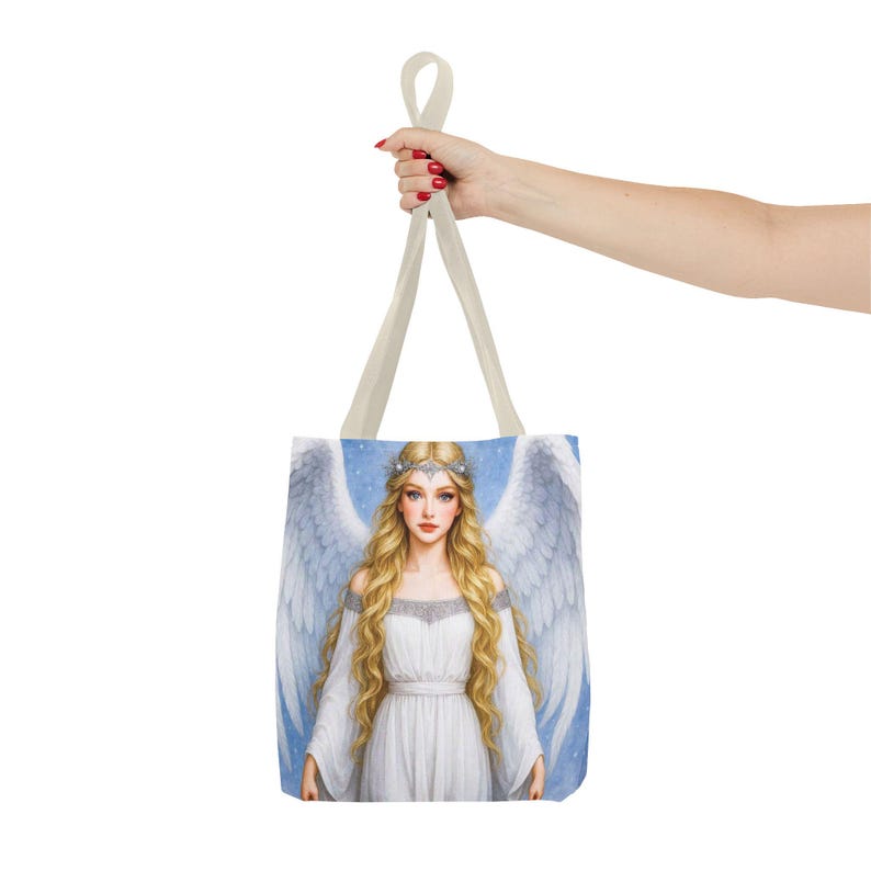 Bolso de mano con diseño de ángel guardián de 13 x 13 cm. imagen 4