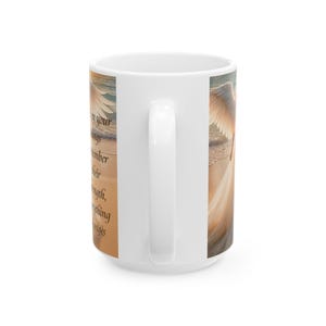 Caneca Anjo Asas Divinas Pôr do Sol no Oceano Mensagem Inspiradora Presente de Dia das Mães À Beira-Mar 325ml 445ml imagem 15