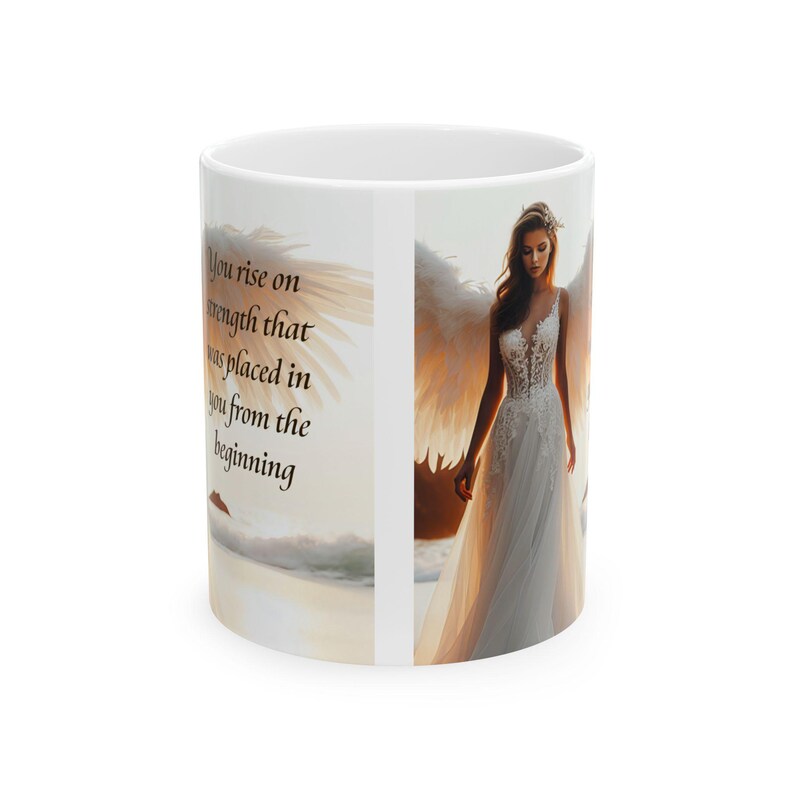 Taza de ángel / Taza de cerámica inspiradora de 325 ml (11 oz) y 444 ml (15 oz) Regalo para el Día de la Madre Ángel de la guarda imagen 12